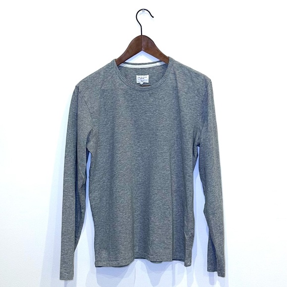Rag & Bone New York Gray Long Sleeve Cotton Tee - Size M - Picture 2 of 10